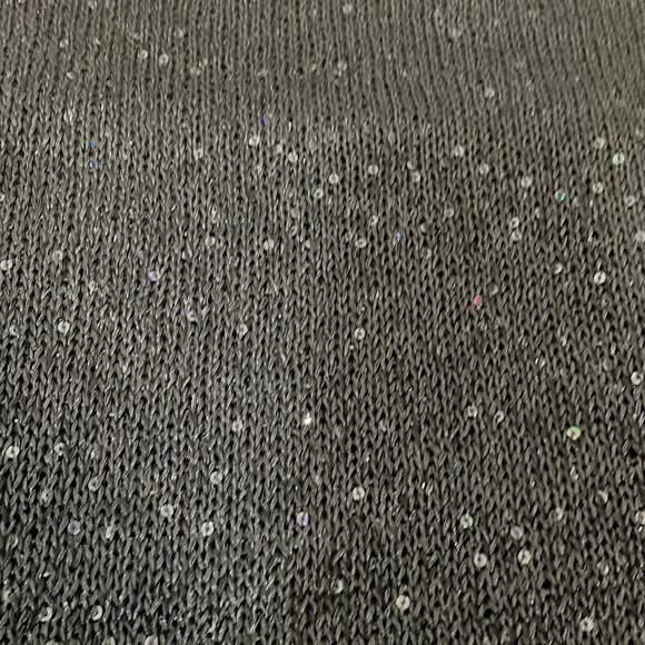 COURAGE.B winter knit scarf black sequins with fringe edges black sparkle NWT - Picture 6 of 6